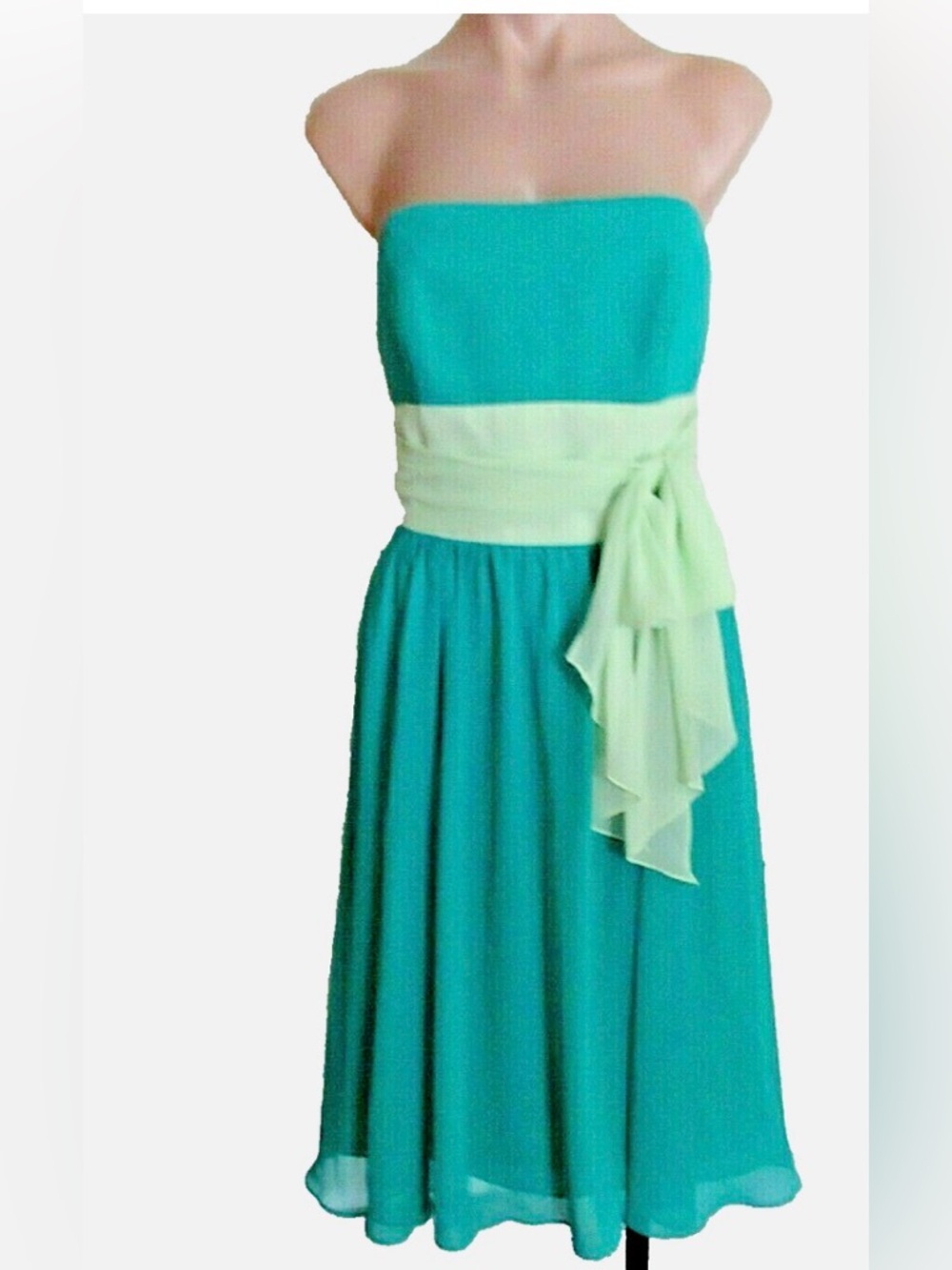 Alfred Angelo pistachio and jade Strapless Dress size 4
